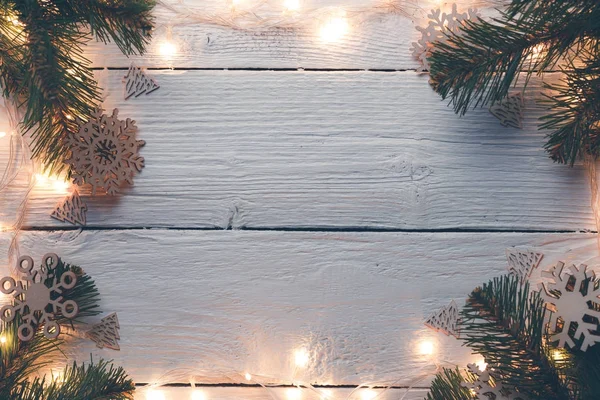 Imagen de Mesa gris de madera de Navidad — Foto de Stock