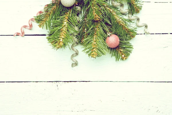 Año nuevo festivo y fondo de madera de Navidad con spac vacío —  Fotos de Stock