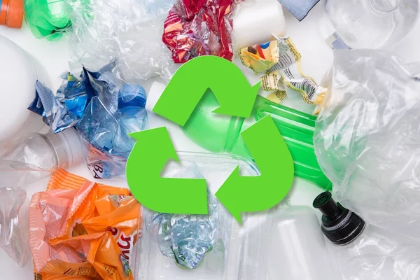 Immagine di bottiglie in PET riciclare — Foto Stock