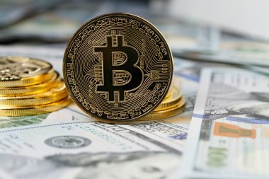 Cryptocurrency fiziksel bitcoin paraları.