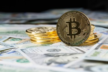 Cryptocurrency fiziksel bitcoin paraları.