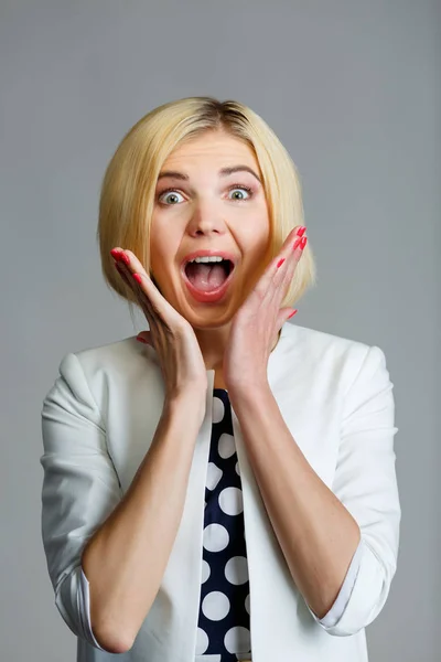 Model with hands on face — Stock Photo, Image