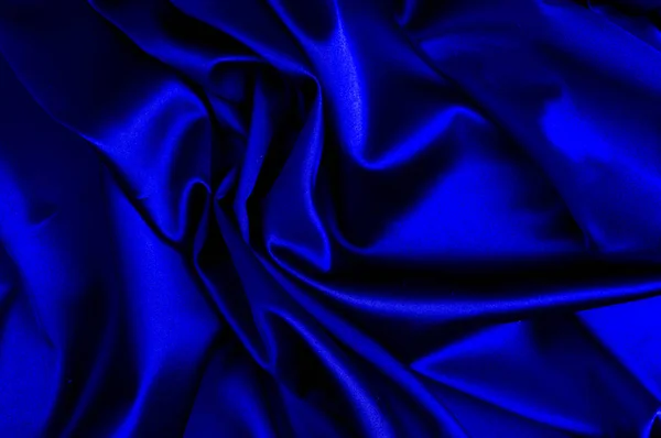 Texture of crumpled blue fabric. — 스톡 사진