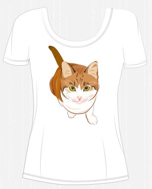 zencefil kedi ile t-shirt tasarım. Çoraplar için tasarım
