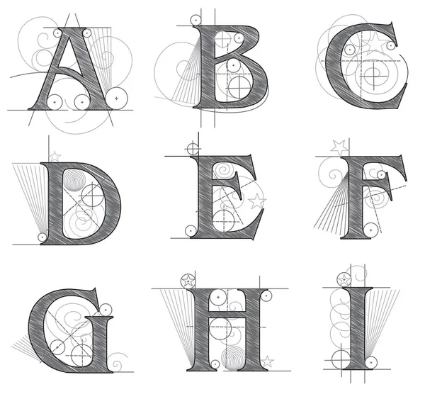 Letras arquitectónicas para el diseño — Vector de stock