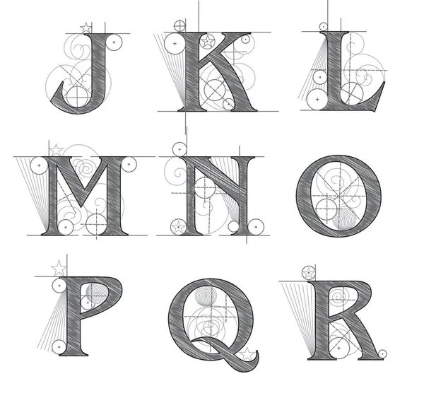 Letras arquitectónicas para el diseño — Vector de stock