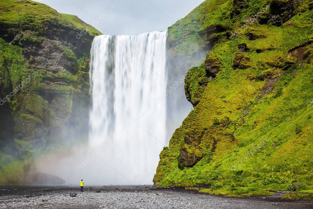 Magnificent famous waterfall Iceland