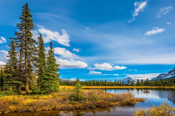 Vale alagado nas Montanhas Rochosas do Canadá — Fotografia de Stock