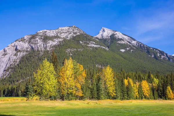Vale da montanha no outono dia ensolarado — Fotografia de Stock