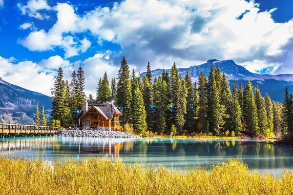 Wooden bridge over Emerald Lake