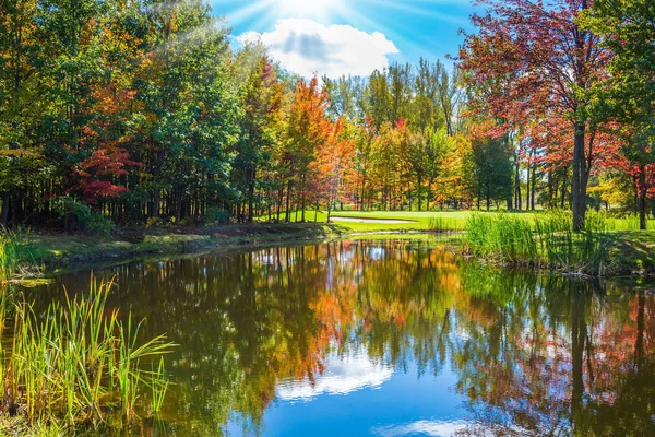 Golden autumn in French Canada — Stock Photo, Image