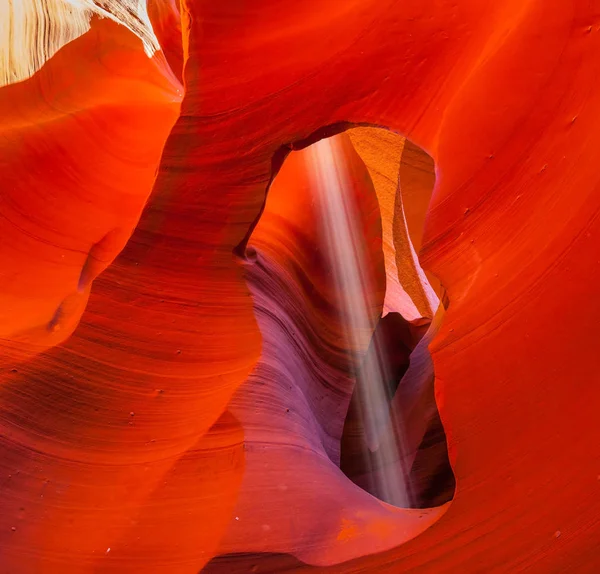 Sun rays in canyon Antelope — Stock Photo, Image