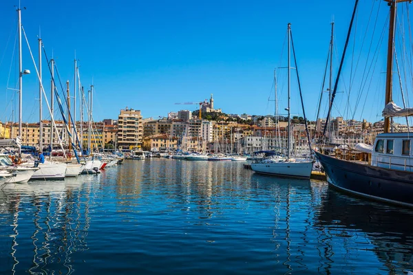 Paysage urbain avec Port de Marseille — Photo