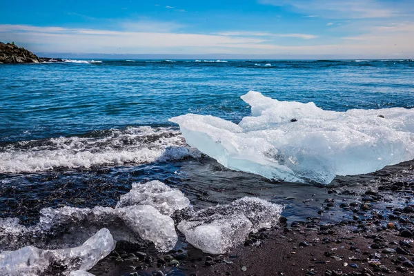 Landscape of Ocean Beach Ice Lagoon — Stock Photo, Image