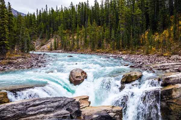 Sanvapta Falls w regionie Park Narodowy Jasper — Zdjęcie stockowe