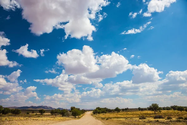 Feldweg in der afrikanischen Steppe — Stockfoto