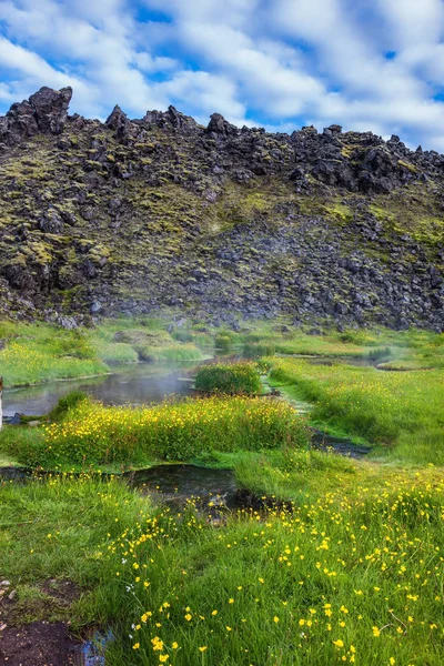 Nascer do sol Parque Landmannalaugar — Fotografia de Stock