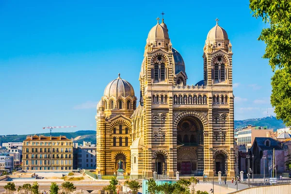 Facade of Cathedral in Marseille — Stock Photo, Image