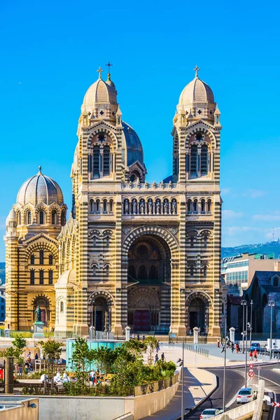 Facade of Cathedral in Marseille — Stock Photo, Image