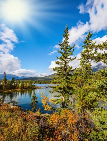 Tidig morgon på kall sjö — Stockfoto