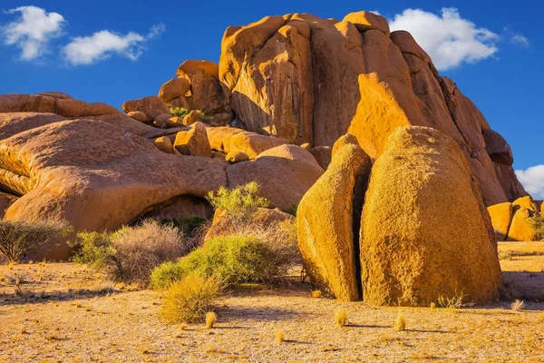 Afloramentos Maciços Granito Deserto Namib Jogo Luz Sombra Nas Rochas — Fotografia de Stock