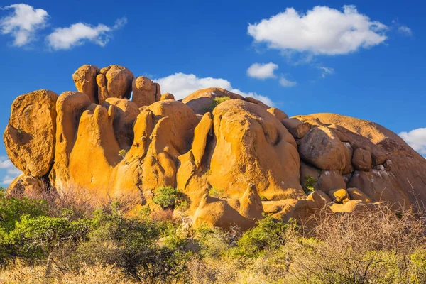 Afloramentos Granito Deserto Namib Pedra Spitzkoppe Namíbia Jogo Luz Sombra — Fotografia de Stock