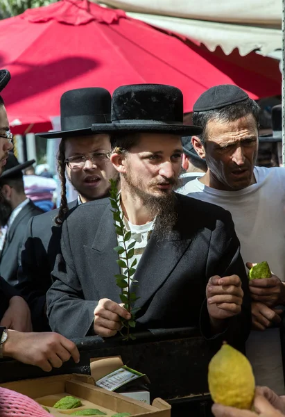 Jerusalem Israel Octobre 2016 Marché Traditionnel Avant Fête Sukkot Juif — Photo