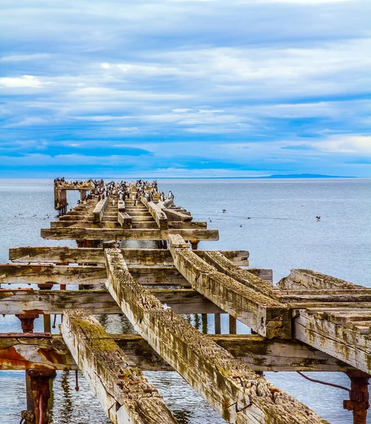 South South America Rusted Destroyed Remains Sea Mooring Legendary Strait — Stock Photo, Image