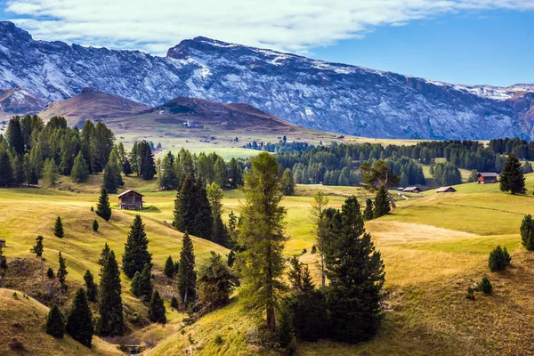 Paisagem Natural Dos Alpes Siusi Fabuloso Vale Montanhoso Conceito Turismo — Fotografia de Stock