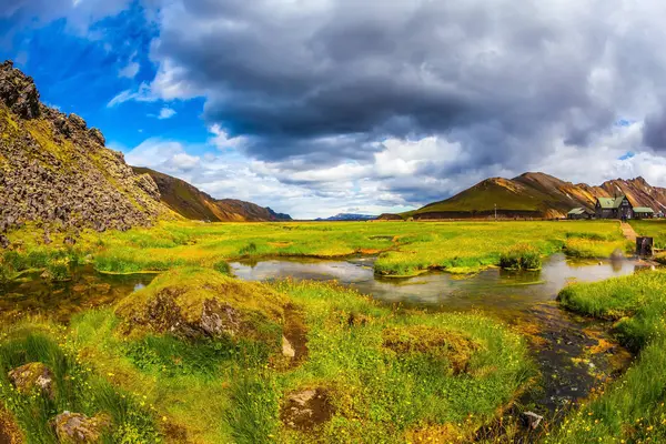 Ландшафтный Алаугар Место Заповеднике Фьяллабак Нагорье Исландии — стоковое фото