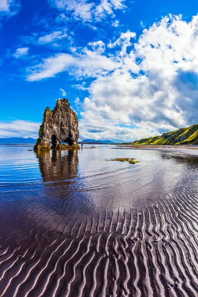 Волшебный Скальный Хвитсеркур Закате Мягкое Северное Солнце Исландии Концепция Северного — стоковое фото