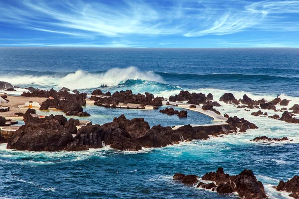 Malerische Felsen Und Steine Auf Der Vulkaninsel Madeira Der Atlantikküste — Stockfoto