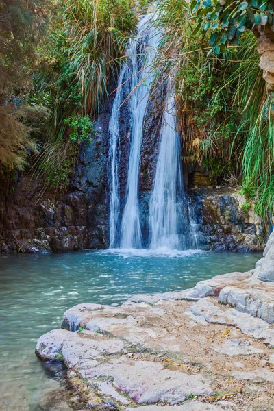 Schöner Wasserfall Und Kleiner Malerischer See Mit Klarem Wasser Nationalpark — Stockfoto