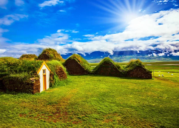 Pastoral Rural Viejo Pueblo Etnográfico Museo Propiedad Glaumbaer Islandia Concepto —  Fotos de Stock