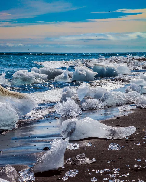 Piękny Widok Lodowiec Lód Laguny Jokulsarlon Islandia — Zdjęcie stockowe