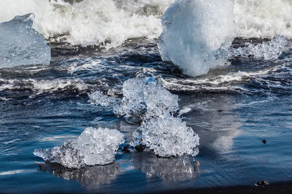 Мальовничий Вид Льодовик Льоду Лагуни Jokulsarlon Ісландія — стокове фото