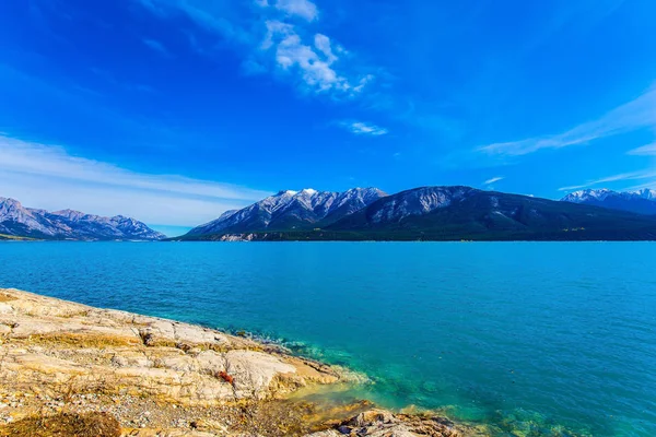 Inundação de outono do lago Abraham — Fotografia de Stock