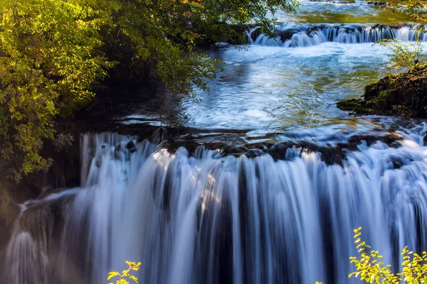 Prachtvolle Kaskade Von Wasserfällen Auf Dem Fluss Korana Reise Nach — Stockfoto