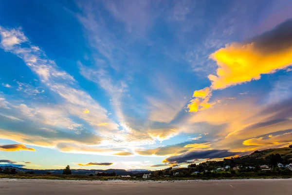 Biglietto Auguri Artistico Tramonto Sull Oceano Buonasera Calma Vento Leggero — Foto Stock