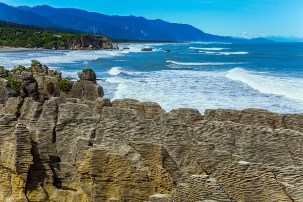 Pancake Rock Yeni Zelanda Nın Bir Harikasıdır Dünyanın Sonuna Doğru — Stok fotoğraf
