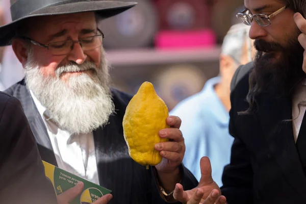 Jerusalem Israel Oktobre 2016 Marché Traditionnel Avant Les Vacances Sukkot — Photo