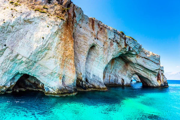 Báječný Ostrov Zakynthos Dovolená Řecku Plavba Jachtě Podél Malebného Ostrovního — Stock fotografie