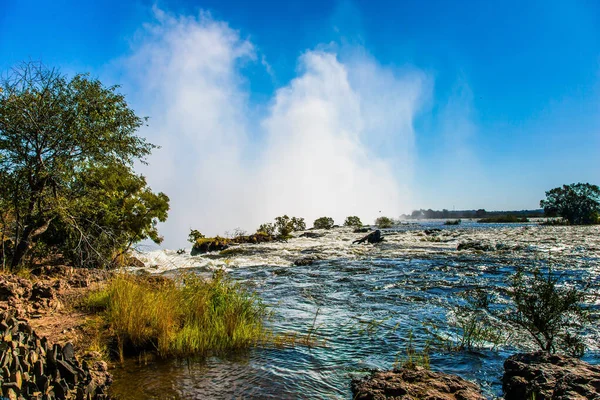 Grand Victoria Falls Victoria Een Waterval Aan Zambezi Zuid Afrika — Stockfoto