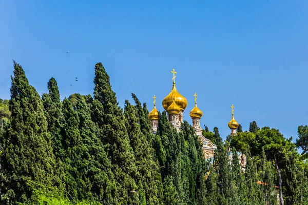 Gouden Koepels Kerk Van Mary Magdalen Gethsemane Russisch Orthodoxe Kerk — Stockfoto