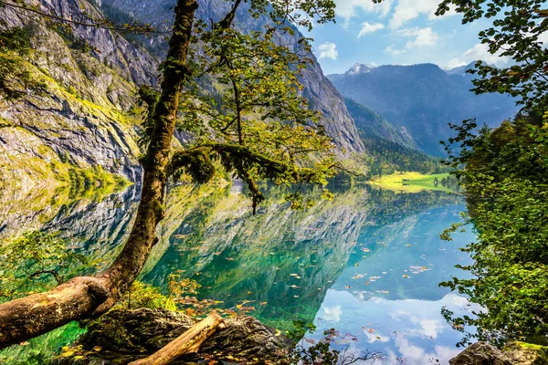 Lago Montaña Koenigssee Belleza Mágica Naturaleza Del Norte Las Laderas — Foto de Stock