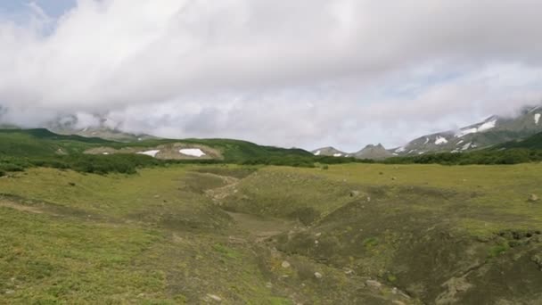 Panorama am Fuße des Vulkans Awatschinskaja. — Stockvideo