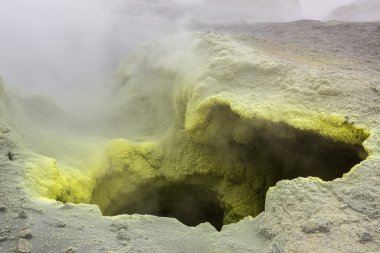 Mutnovsky yanardağ krater Fumarole etkinliği.