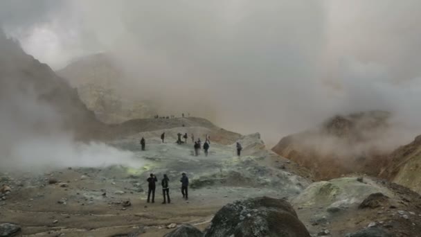 カムチャッカ半島ムトノフ スキー ストック映像ビデオの活火山カルデラ — ストック動画