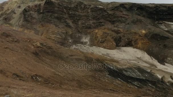 Geleiras nas encostas do vulcão ativo Mutnovsky imagens de vídeo — Vídeo de Stock