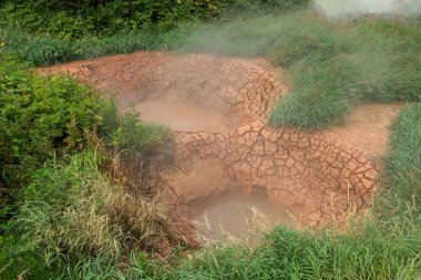 Bliznetsy ikiz Mudpot Geysers vadi içinde.